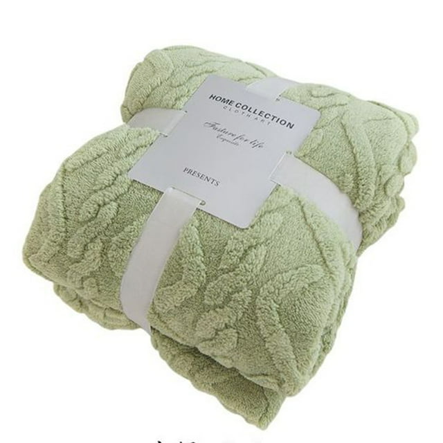 Home Textile Products Sofa Blanket Comfortable Bed Blanket Thick Wool Warm Blanket For Winter Yellow Green