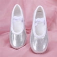 thumbnail image 2 of Girls Glitter Satin Ballet Dance Shoes Soft Sole Flexible Cat Performance Sneakers Toddlers Kids Clothes, 2 of 3
