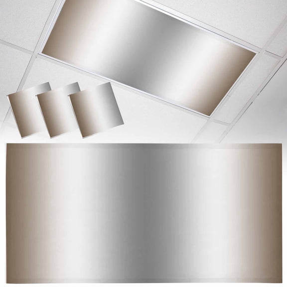 3 Pack Abstract Fluorescent Light Covers for Ceiling Lights Brown Gray Gradient Ombre Magnetic Ceiling Light Covers Overhead Light Filters for Office Classroom Home