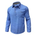 thumbnail image 6 of akafmk Mens Long Sleeve Shirts Button Front Collared Shirt with Pocket Linen-Like Breathable Fall Tops, Size 2XL, 6 of 8