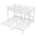 thumbnail image 5 of URTR Metal Twin Triple Bunk Bed, Noise Reduced Structure, Space Saving, Convertible Metal Frame, Separates into 4 Twin Beds, White, 5 of 6