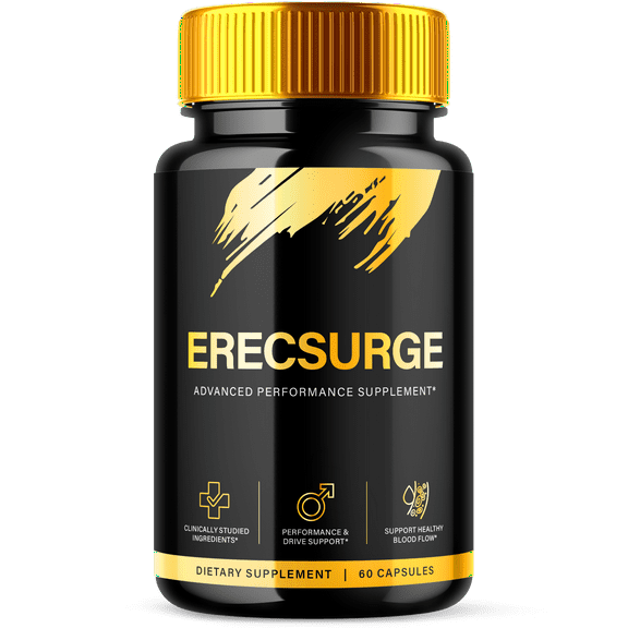 Erecsurge Advanced Fromula Male Support Capsules Erec Surge for Men Maximum Strength Pills 60 Capsules
