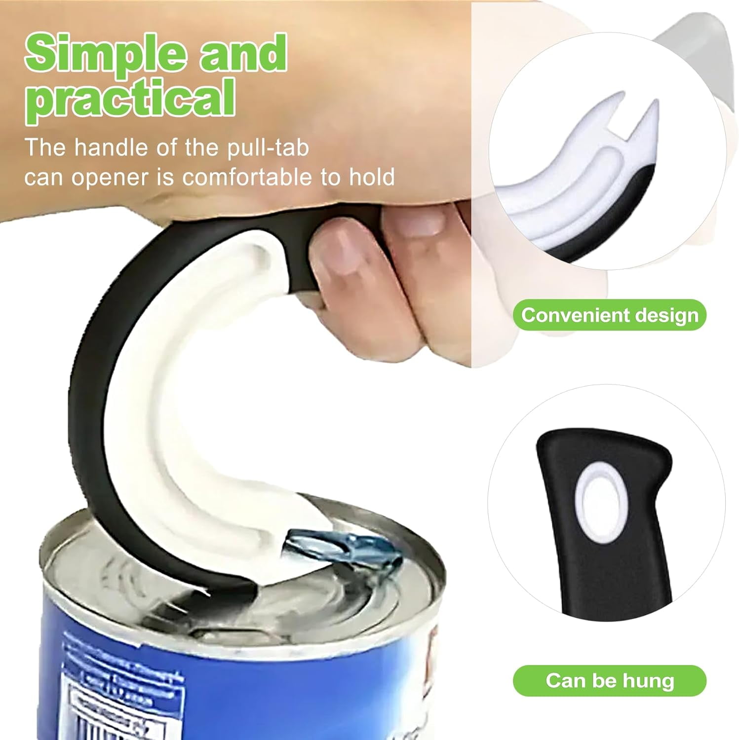 FRKSMD-2 Pack Ring Pull Can Opener for Soda, Cat & Canned Food – Arthritis-Friendly Grip for Seniors, Easy Tab Opener Protects Nails & Joints