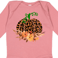 thumbnail image 4 of Inktastic Cheetah Print Pretty Pumpkin with Fall Leaves Boys or Girls Long Sleeve Baby Bodysuit, 4 of 5