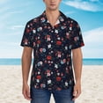 thumbnail image 4 of Lsque Vintage Rose pattern Hawaiian Shirt for Men, Unisex Summer Beach Casual Short Sleeve Button Down Shirts-Small, 4 of 9