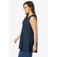 thumbnail image 3 of Woman Within Plus Size Sleeveless Fit-And-Flare Tunic Top, 3 of 4