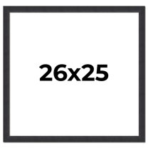 26x25 Frame Black Real Wood Picture Frame Width 1.25 Inches | Interior Frame Depth 0.5 Inches |