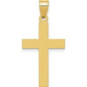 14K Yellow Gold Sandblasted Cross Pendant (28 X 15) Made In United States xr101