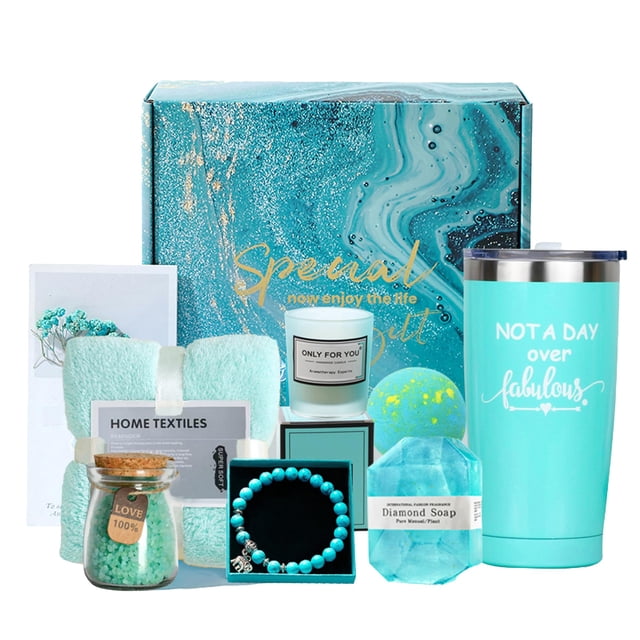 Juego de cestas de regalo de spa Blueyule con manta para mujer