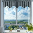 thumbnail image 5 of Btomtd Fringed Valance Curtains with Rod Pocket for Living Room and Kitchen Window Valances Short Panels for Household Decoration Valances for Windows - 59.05"x15.74", Dark Gray, 5 of 6