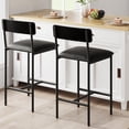thumbnail image 1 of Bar Stools, Upholstered Height Bar Stools with Backrest and Footrest, Kitchen Barstools for Island,Counter Bar, Easy Assembly, 1 of 8