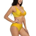thumbnail image 2 of Wukai Yellow Lemon Women's Bikini Set Two Piece,wimsuit High Waisted V Neck Twist Front Adjustable Spaghetti Straps Bathing Suit-Small, 2 of 7