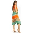 thumbnail image 4 of Sakkas Desert Sun Caftan Dress / Cover Up - Coral / Green - One Size, 4 of 5