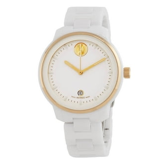 Movado Bold Fusion 3600899 Two Tone Gold White Silicone Strap 44mm
