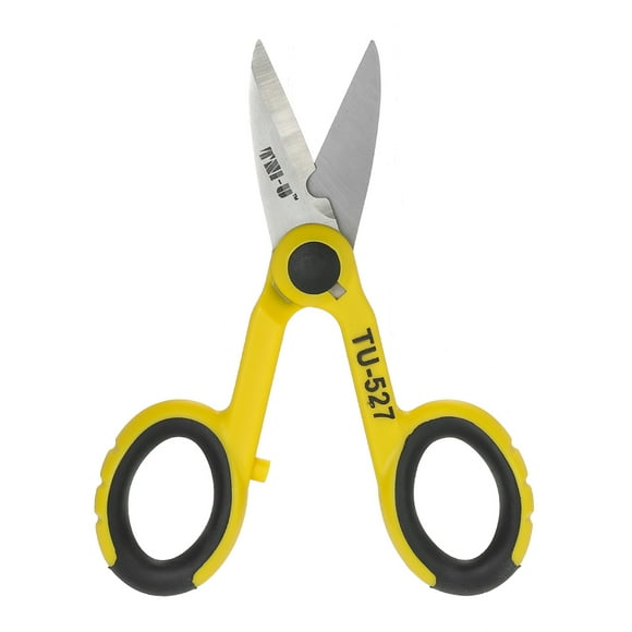 TNI-U TU-527 5.7" Multipurpose Steel Electrician Scissors Shears Cut/Strip Electrical Wire with Wire Cutting Notch
