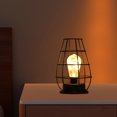 thumbnail image 1 of Lámpara de mesa de metal LED, luz de noche hueca de hierro, lámpara de mesa vintage para el hogar y el dormitorio, 1 of 6