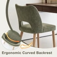 thumbnail image 4 of ENYLAY Nordic Upholstered Dining Chairs, Solid Wood Fabric Set of 4, Green, 4 of 7