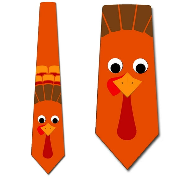 Turkey Ties Mens Thanksgiving Tie Fun Holiday Necktie by Three Rooker