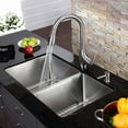 thumbnail image 4 of Kraus 33 Inch Rectangular Undermount 60/40 Double Stainless Steel Kitchen Sink, 4 of 5