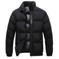 thumbnail image 2 of Men’S Puffer Jacket Warm Down Alternative Insulated Coat Packable Water-Resistant & Windproof Winter Outerwear with Zipper Pockets A-Black L, 2 of 3