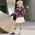 thumbnail image 2 of Xoenoiee Heart Leopard Paint Splatter Print Oversized Sweatshirt for Girls Teens, Crewneck Long Sleeve Side Slit Pullover, Cozy Comfy Fall Winter Top, 9-10 Years, 2 of 6