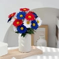 thumbnail image 4 of 4Pcs Artificial Flower Patriotic Memorial Bouquet, Fake Red White and Blue Cemetery Flowers for Grave, 4th of July Flowers Silk Flowers, Independence Day Centerpiece Table Home Decor, 4 of 5