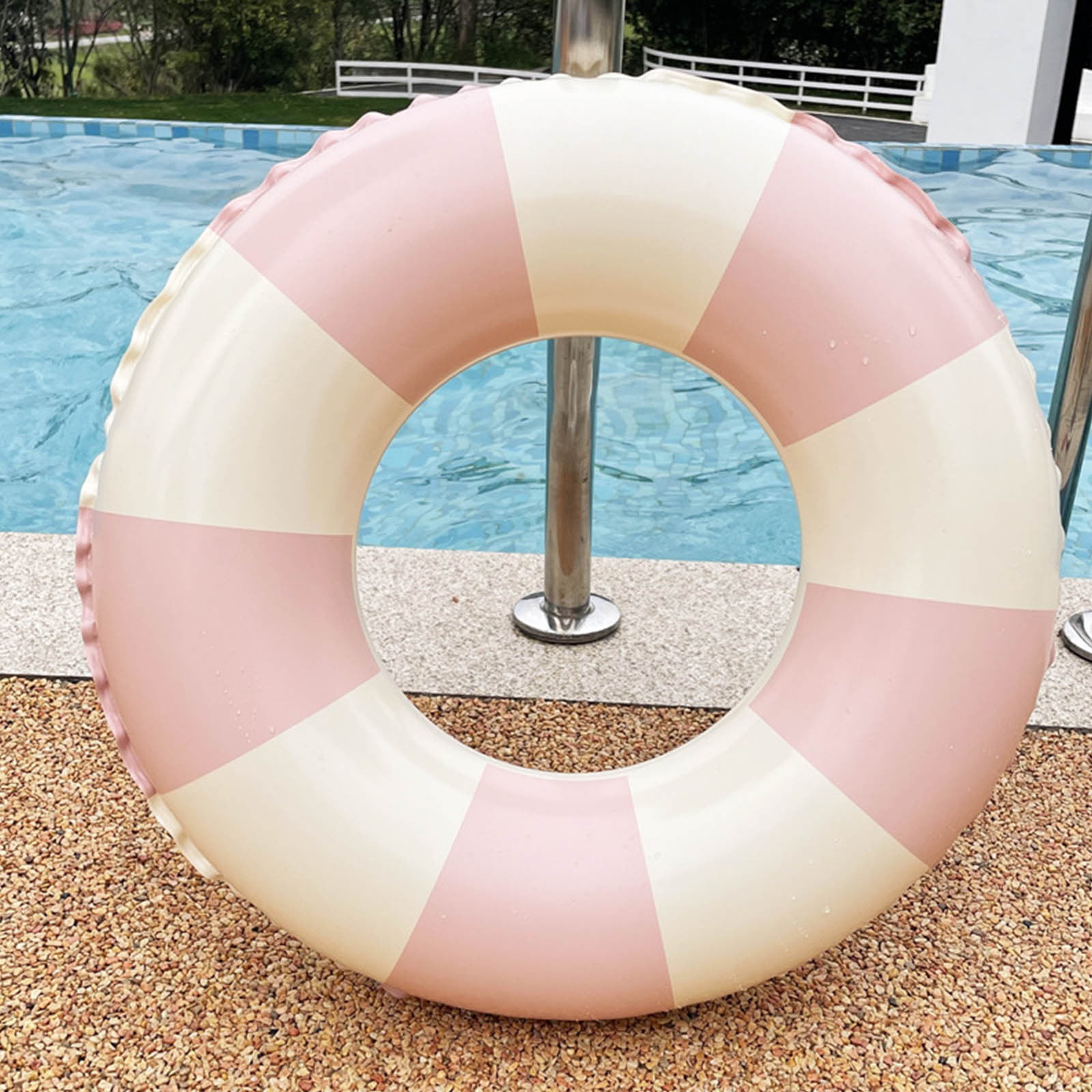 Built-in Feather Design Swimming Ring Swim Rings for Kids & Adult Thickened PVC Inflatable Transparent Creative Pool Floats Tube for Summer Beach Party 