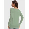 thumbnail image 6 of Womens Long Sleeve Tops Casual Basics Fall Shirts Solid Crewneck T-Shirt, 6 of 6