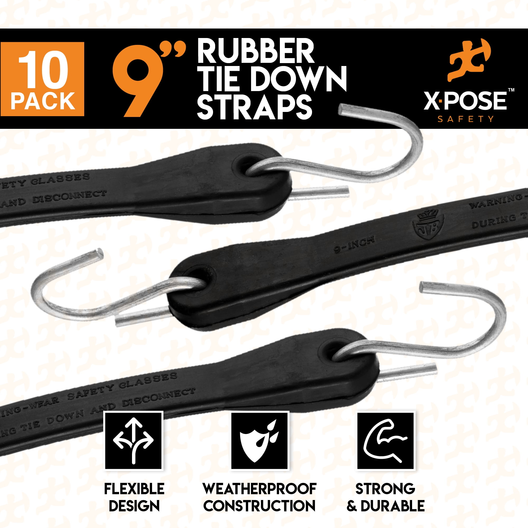 Details about   10 PACK 21" Heavy Duty Tarp Straps Tie Down Bungee Cords S-Hook Boat Covers 