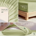 thumbnail image 3 of Juego de Sábanas de Bambú Dreamlab, Ropa de Cama Ultra Suave, Fresca, Hipoalergénica, Ecológica, Sábanas Individuales de Bambú, Color Verde Olivo, 3 of 11