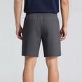 thumbnail image 4 of Men's Casual Shorts Solid Breathable Elastic Waist Side Pockets Soft Lightweight Fabric Relaxed Fit Summer Fashion Shorts Dark Gray L, 4 of 6