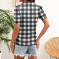 thumbnail image 5 of Trgacdwlo Plaid Womens Golf Polo Shirt Collared V Neck Women Short Sleeve Tops Summer Vintage Womens Polo Shirts White M, 5 of 5