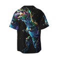 thumbnail image 5 of KLL colorful flames dinosaur Print Men's Shirt Short Sleeve Button Down Summer Cuba Beach Shirts- X-Large, 5 of 5
