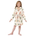 thumbnail image 6 of FORMRS Niños Bathrobe Unisex Hooded Robe Soft Plush Pajamas Sleepwear, Size 2-3T, Green Autumn Leaves, 6 of 7