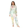 thumbnail image 6 of 1 Piece Adult Onesie Pajamas Cozy & Loose-Fit Sleepsuit Loungewear with Pockets Pastel-colored Cats and Flowers X-Small, 6 of 7