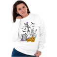 thumbnail image 3 of Halloween Stay Spooky Skeleton Women Crewneck Sweatshirt Brisco Brands S, 3 of 6