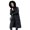 Black XXL, variant on Winter Women Jacket Furry Hood Long Sleeves Pockets Knee Length Zipper And Button Closure Slim Waist Cotton Coat Mid Length Solid Color Windproof Warm Coat