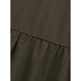 thumbnail image 3 of Liacowi Women's Cotton linen Pleated Big Hem Long Skirts Juniors Solid Color Elastic Waist Maxi Skirt Casual Daily Wear, 3 of 6