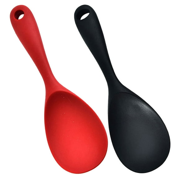 2 Pcs Silicone Rice Spoon Asian Soup Non Stick Cooking Utensils Paddle Silica Gel
