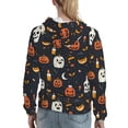 thumbnail image 2 of Hoodies for Women - halloween spooky fun pumpkins bats Comfrt Colour Drawstring Women'S Fashion Hoodies & Sweatshirts, Fall Outfits Clothes for Women 2024 Pullover with Kangaroo Pocket, 2 of 7