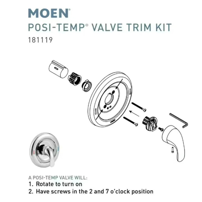 Moen Chateau Posi-Temp Lever 1-Handle Shower Valve Trim Kit
