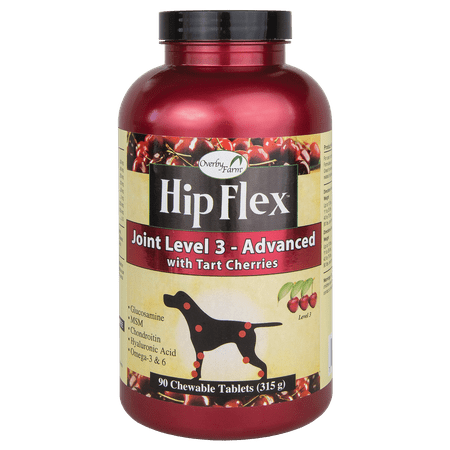Overby Farm® Hip Flex Level 3 Advanced Care with Tart Cherries Joint Support Supplement for Dogs, 90 Chewable (The Best Hip And Joint Supplement For Dogs)