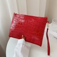 thumbnail image 3 of Bolsa Bolso de sobre de piel de cocodrilo vintage Bolsos de pulsera de noche para mujer (rojo) JShteea Para Estrenar, 3 of 6