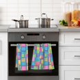 thumbnail image 4 of Yayeee 100% Cotton Hand Towels for Bathroom 16" x 28" Soft Absorbent Kitchen Towel, Colorful Geometric Pattern, 4 of 7
