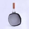 thumbnail image 4 of EeaseCA 1PC Iron Striped Frying Pan Household Non-Stick Foldable Steak Frying Pan Universal Pancake Pan Dark Grey, 4 of 8