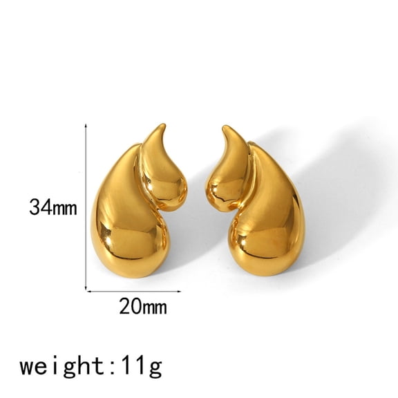 18K Karat Gold Plated Earrings for Women Double Drop Stainless Steel Earrings Jewelry for Her Birthday Gift