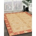 thumbnail image 2 of Ahgly Company Indoor Round Abstract Indian Saffron Orange Abstract Area Rugs, 7' Round, 2 of 6