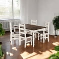 thumbnail image 6 of Wood Dining Set Table and 4 Chairs Harvest White Distressed | Furniture Dash, 6 of 6