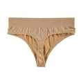 thumbnail image 2 of TANGNADE Thongs for Women High Waisted Bikini Underwear Smooth Hipster Breathable Ladies Panties Beige, 2 of 9