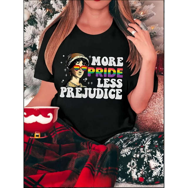Motif Fille Anglaise Créative Imprimé Mode Féminine Tendance Col Rond Manches Courtes, T-Shirt de Sport Simple et Décontracté, Haut d'Été Confortable pour les Fêtes des Pères, Fête des Mères, Nouvel An, Printemps